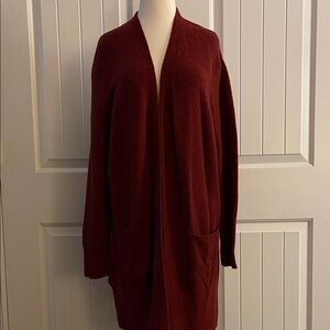 Madewell Deep Red Open Front Cardigan